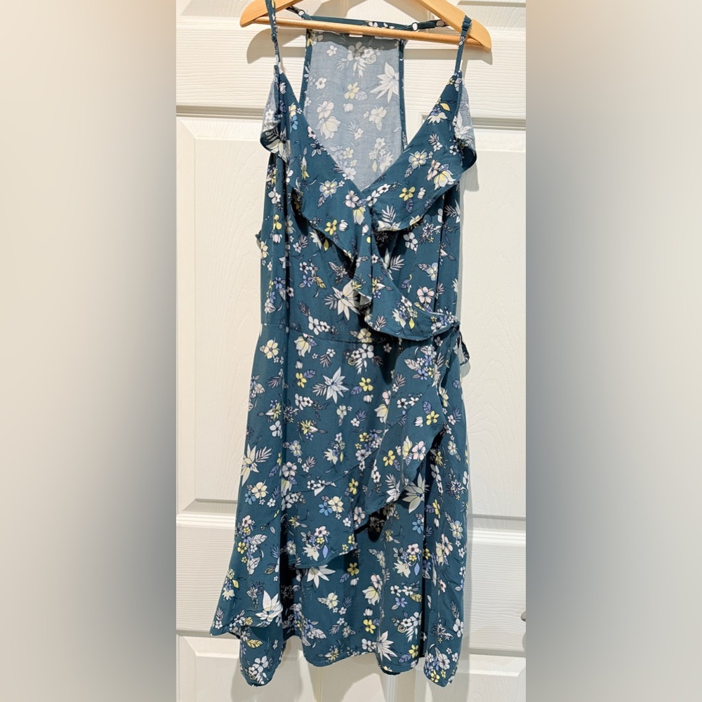Warehouse One Teal Floral Dress size small